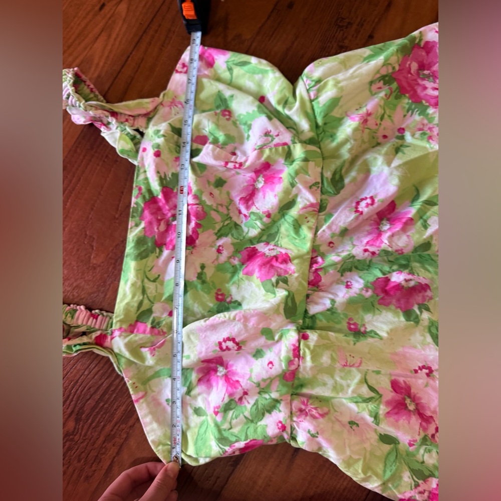 Like New Torrid Size 1 Floral Spring Midi Sundress Garden Pink Green - Picture 11 of 13